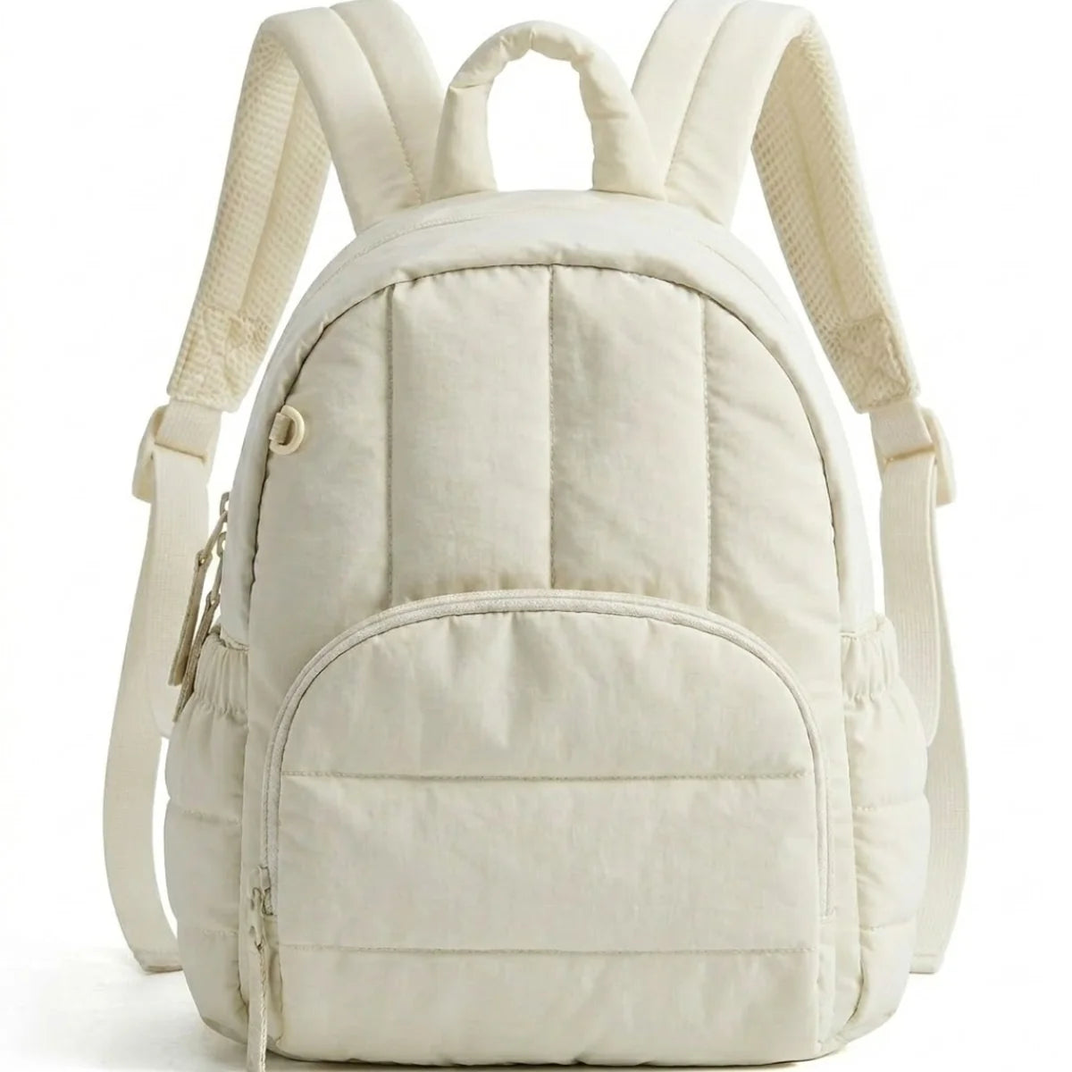 vue de face du petit sac à langer minimaliste beige