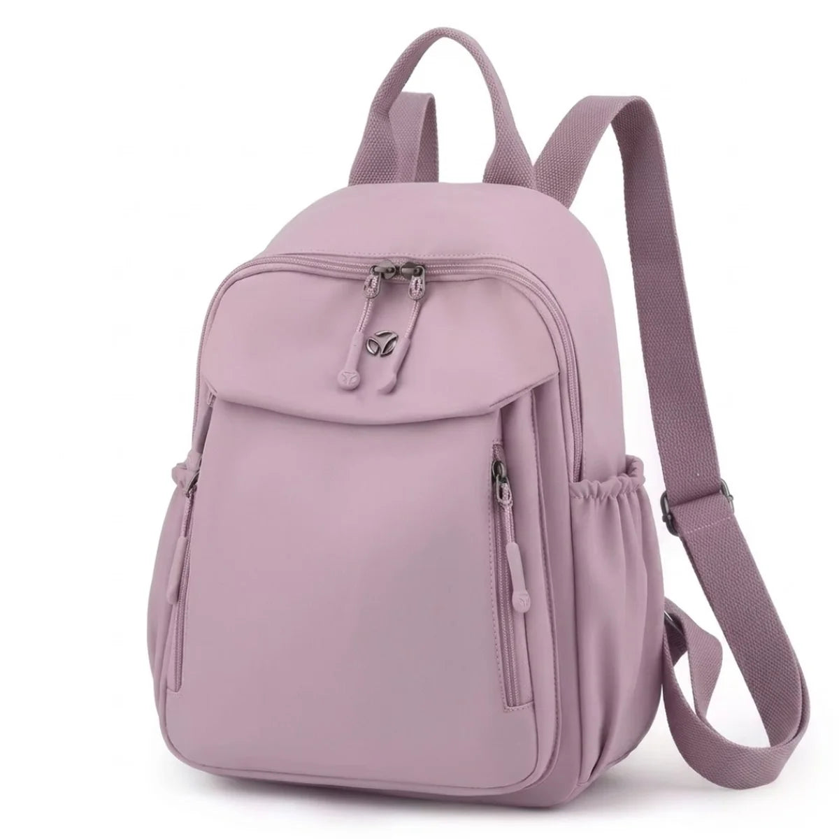 vue de 3/4 du Petit sac à langer Classique mauve