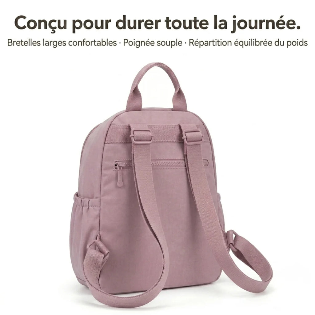 vue du derrière du Petit sac à langer Classique mauve