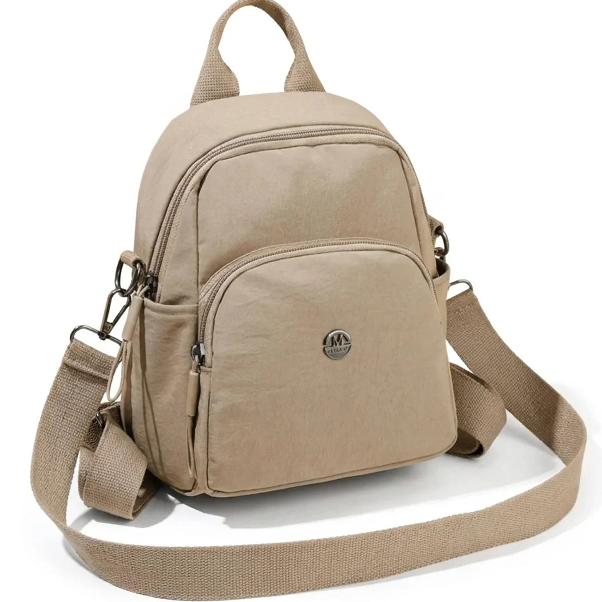 Petit sac à langer Convertible, coloris beige, vue de trois-quarts