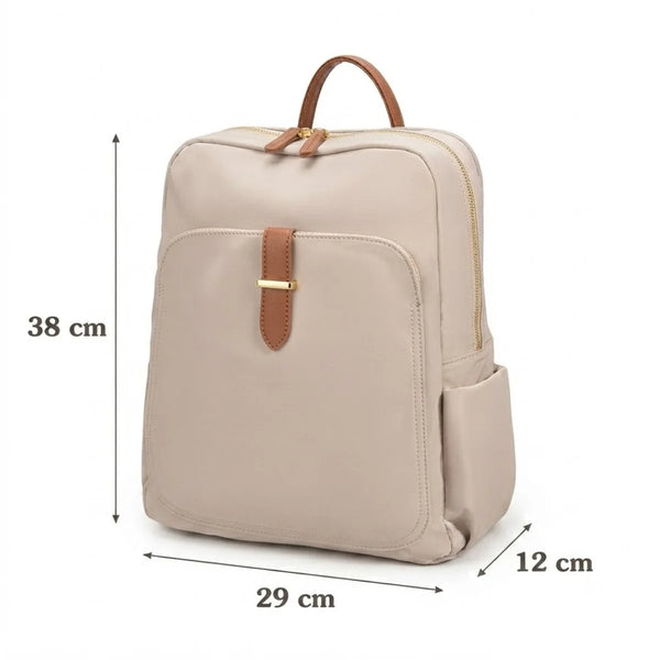 Vue du Sac à Langer Tissu Compact de profil, avec les dimensions annotées : 38 cm de hauteur, 29 cm de largeur et 12 cm de profondeur.