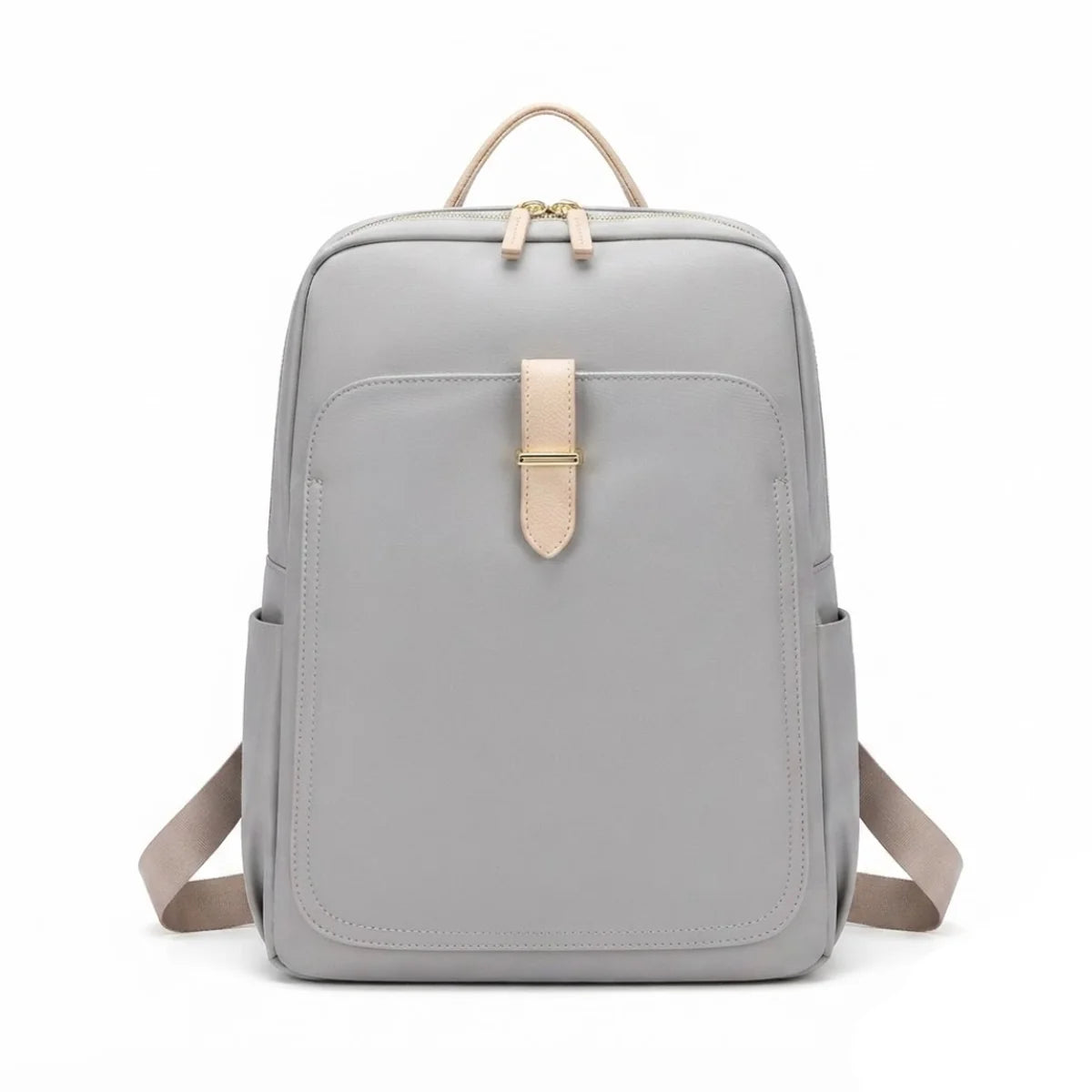 Vue de face de la variante gris claire du Sac à Langer Tissu Compact